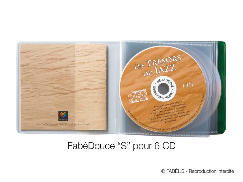 Etuis CD feutrine 1 CD extensible à 6 CD, FabéDouce Taille ”S” - Fabélis